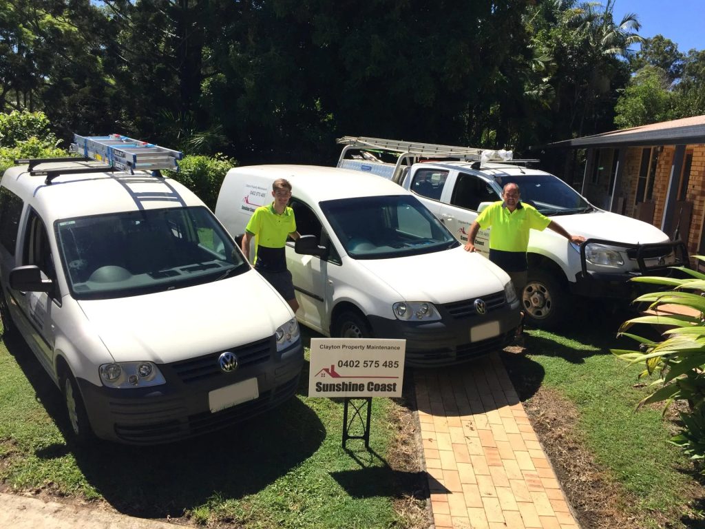 Clayton Property Maintenance vehicles and staff